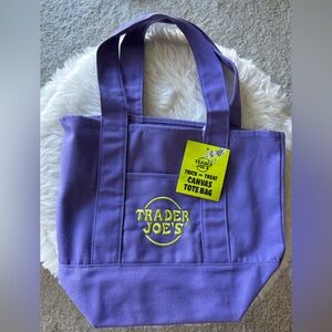 Trader Joe's Purple Canvas Tote Bag